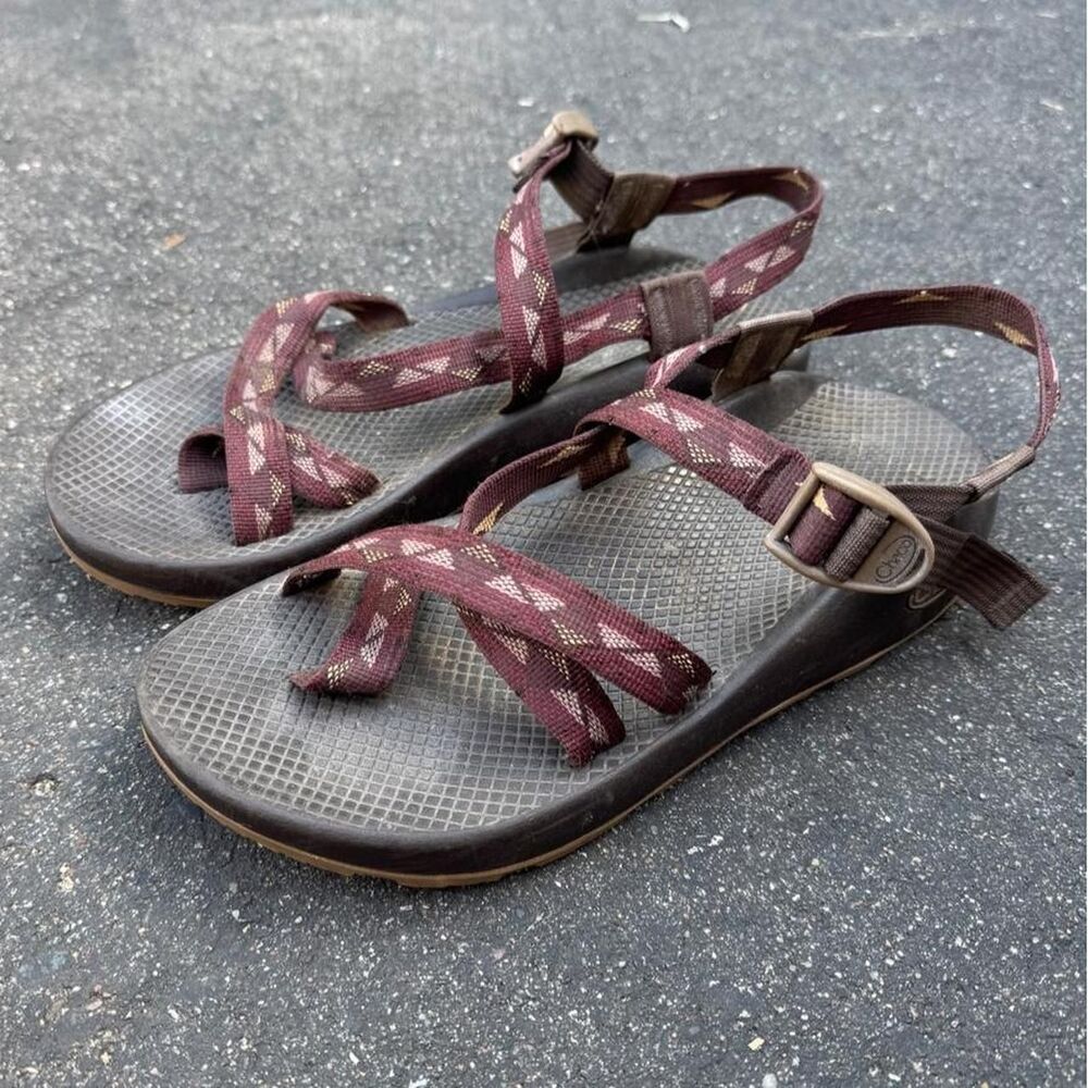 Chaco Men's Brown and Burgundy Sandals